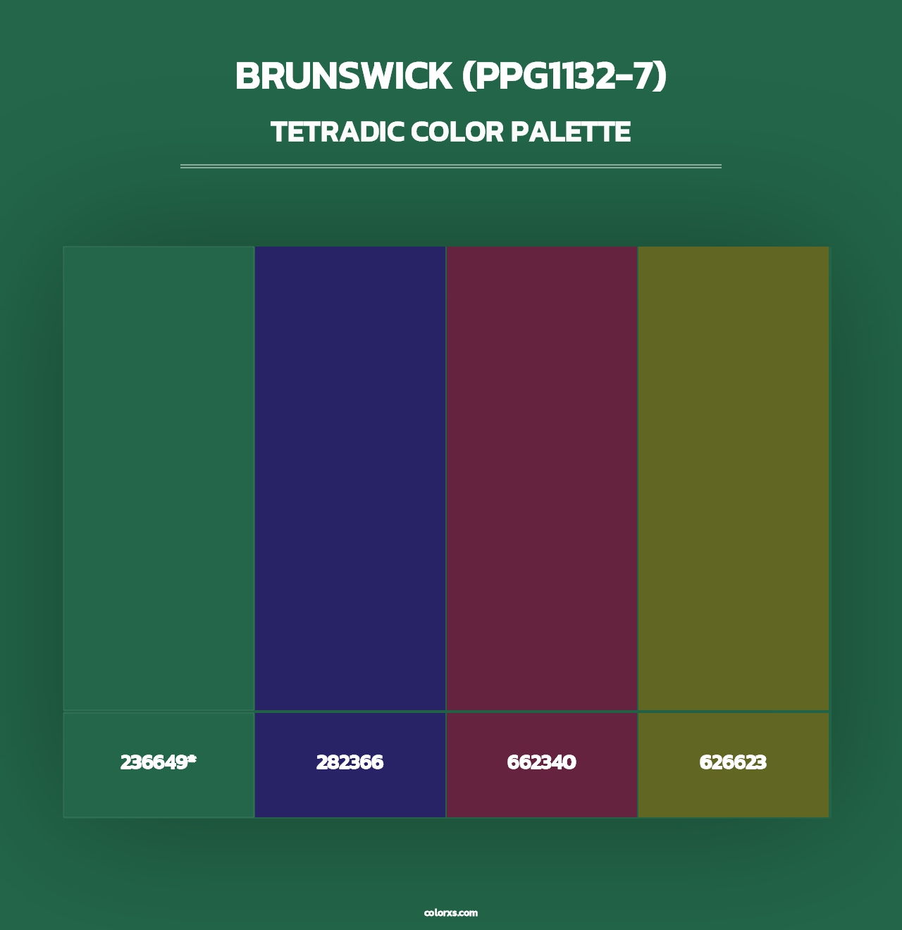 Brunswick (PPG1132-7) - Tetradic Color Palette