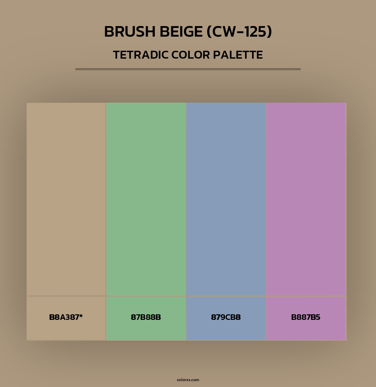 Brush Beige (CW-125) - Tetradic Color Palette