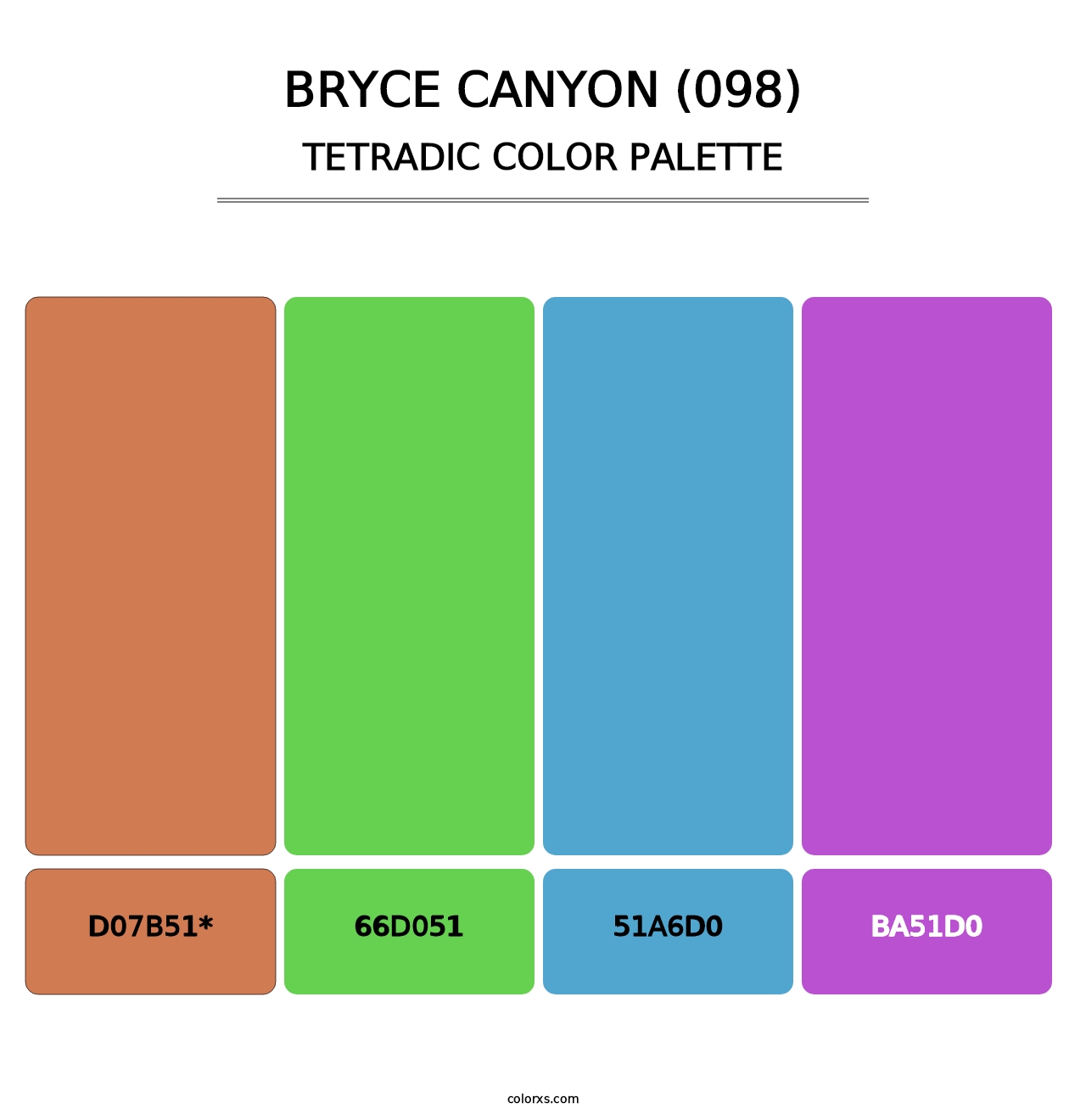 Bryce Canyon (098) - Tetradic Color Palette