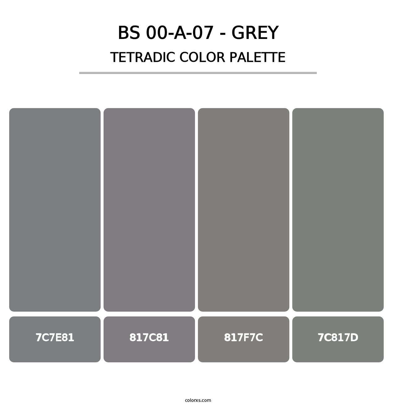 BS 00-A-07 - Grey - Tetradic Color Palette