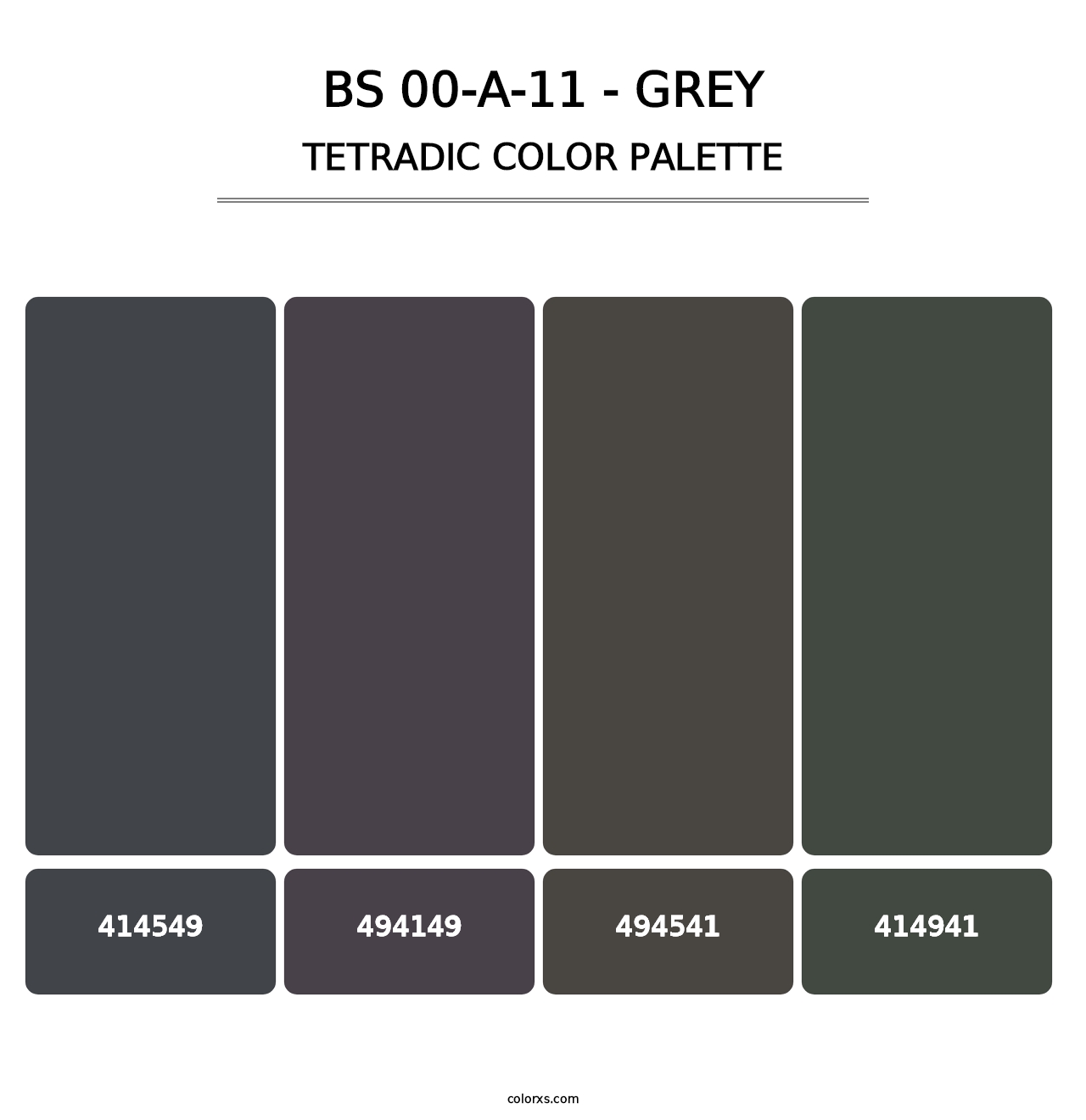 BS 00-A-11 - Grey - Tetradic Color Palette