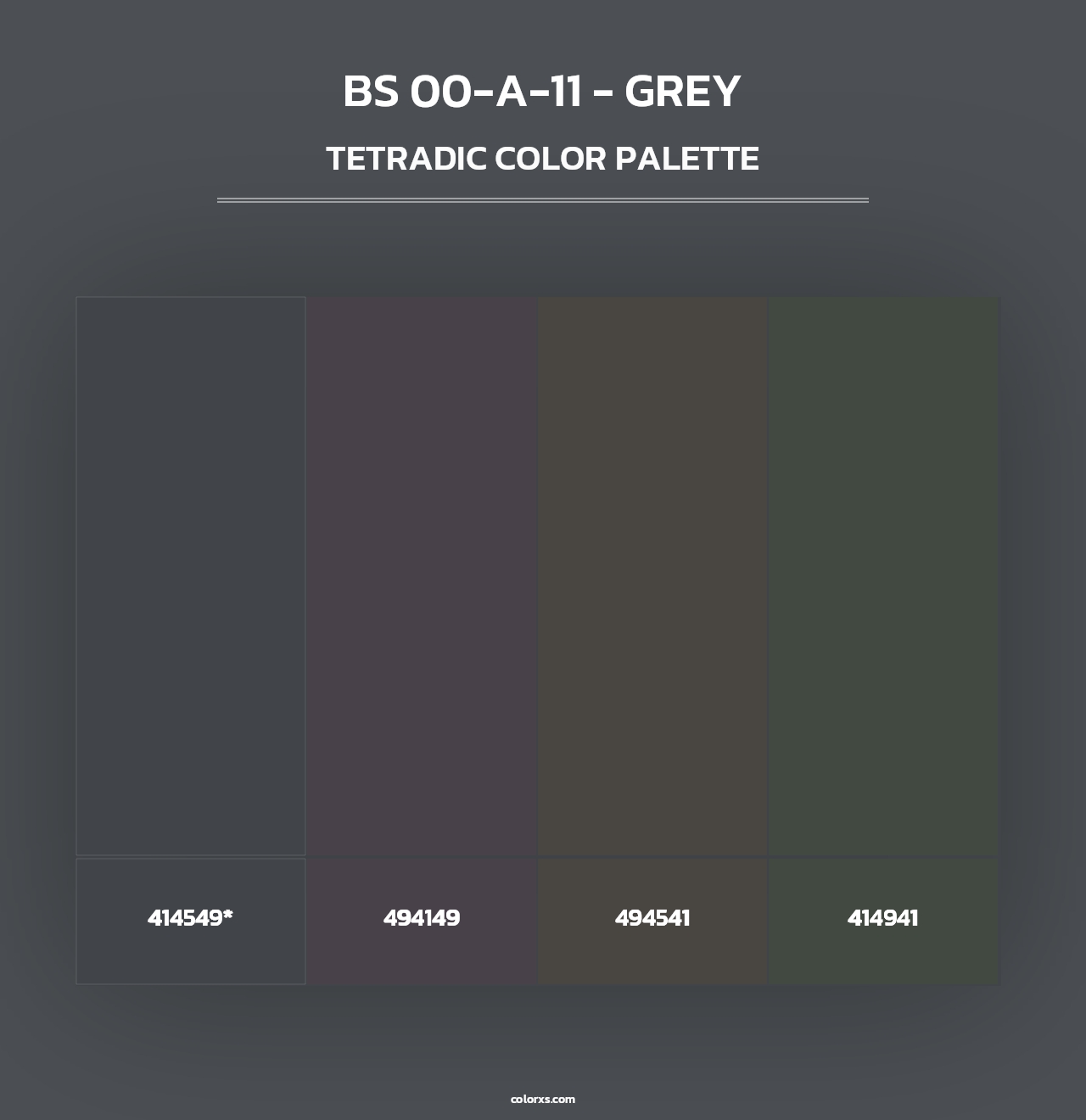 BS 00-A-11 - Grey - Tetradic Color Palette
