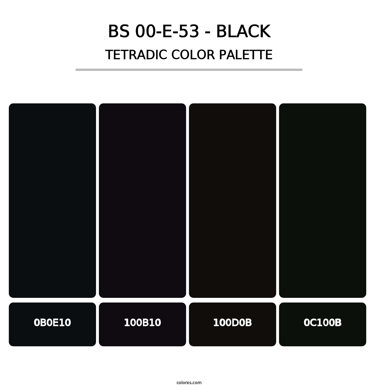 BS 00-E-53 - Black - Tetradic Color Palette