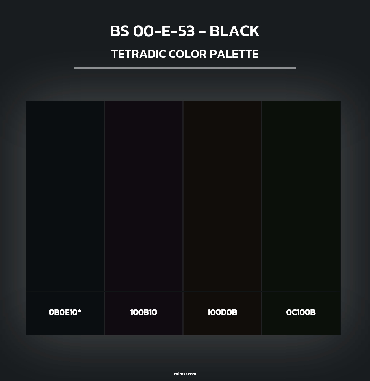 BS 00-E-53 - Black - Tetradic Color Palette