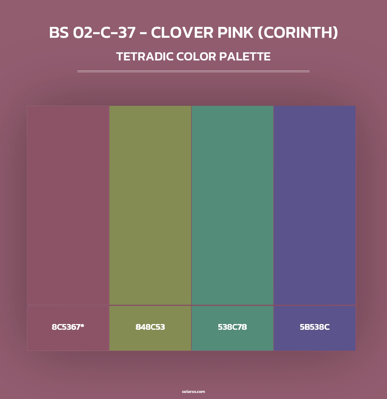 BS 02-C-37 - Clover Pink (Corinth) - Tetradic Color Palette