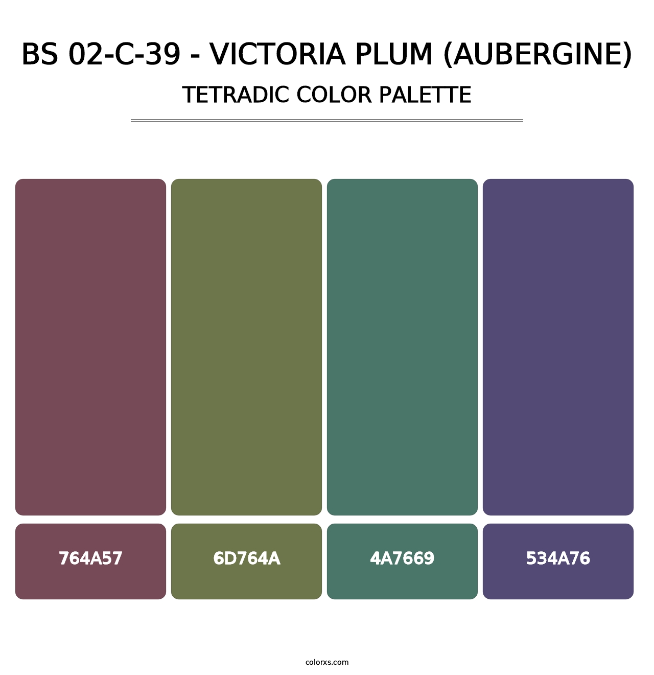 BS 02-C-39 - Victoria Plum (Aubergine) - Tetradic Color Palette