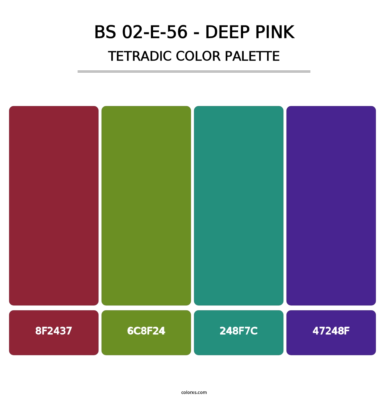 BS 02-E-56 - Deep Pink - Tetradic Color Palette