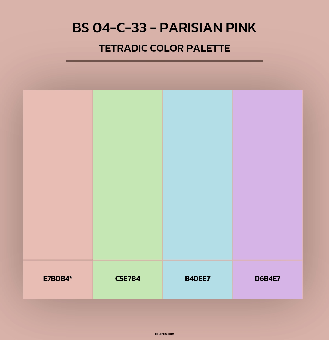 BS 04-C-33 - Parisian Pink - Tetradic Color Palette