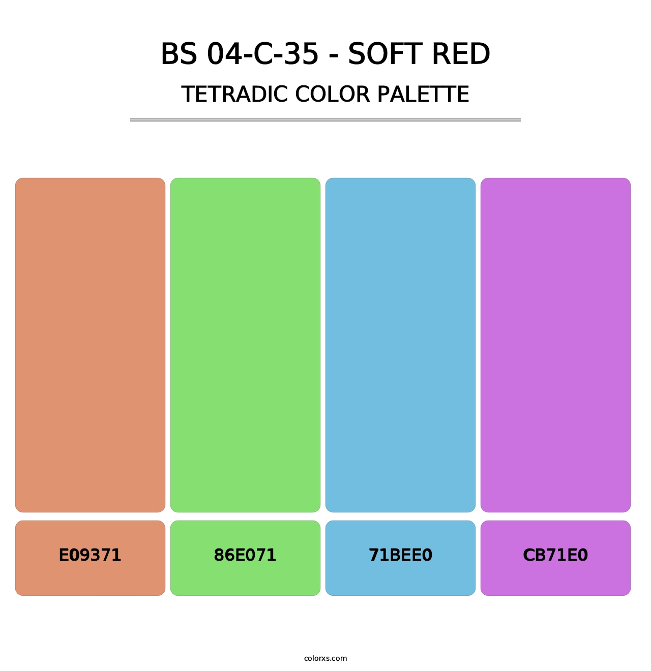 BS 04-C-35 - Soft Red - Tetradic Color Palette