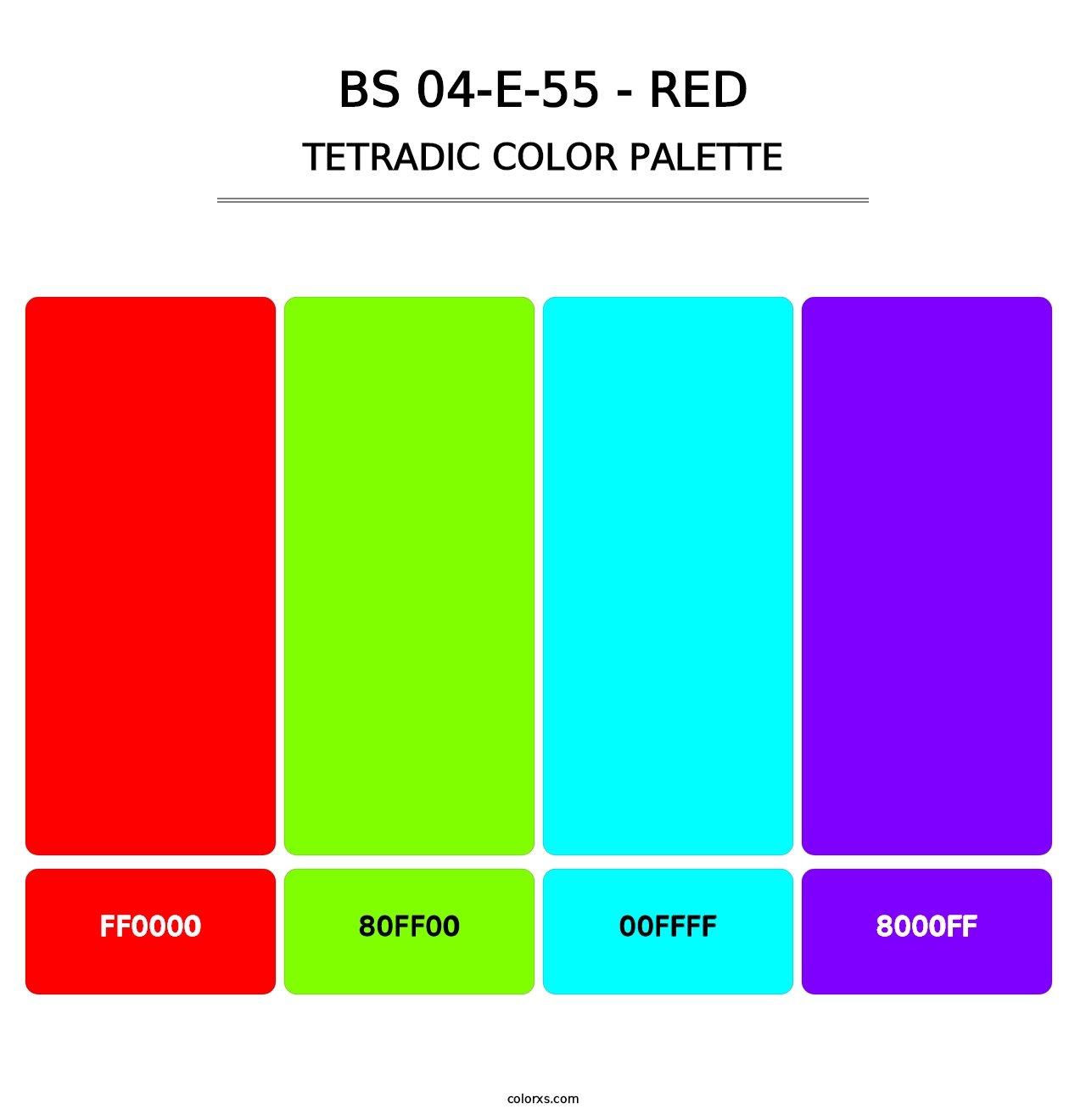 BS 04-E-55 - Red - Tetradic Color Palette