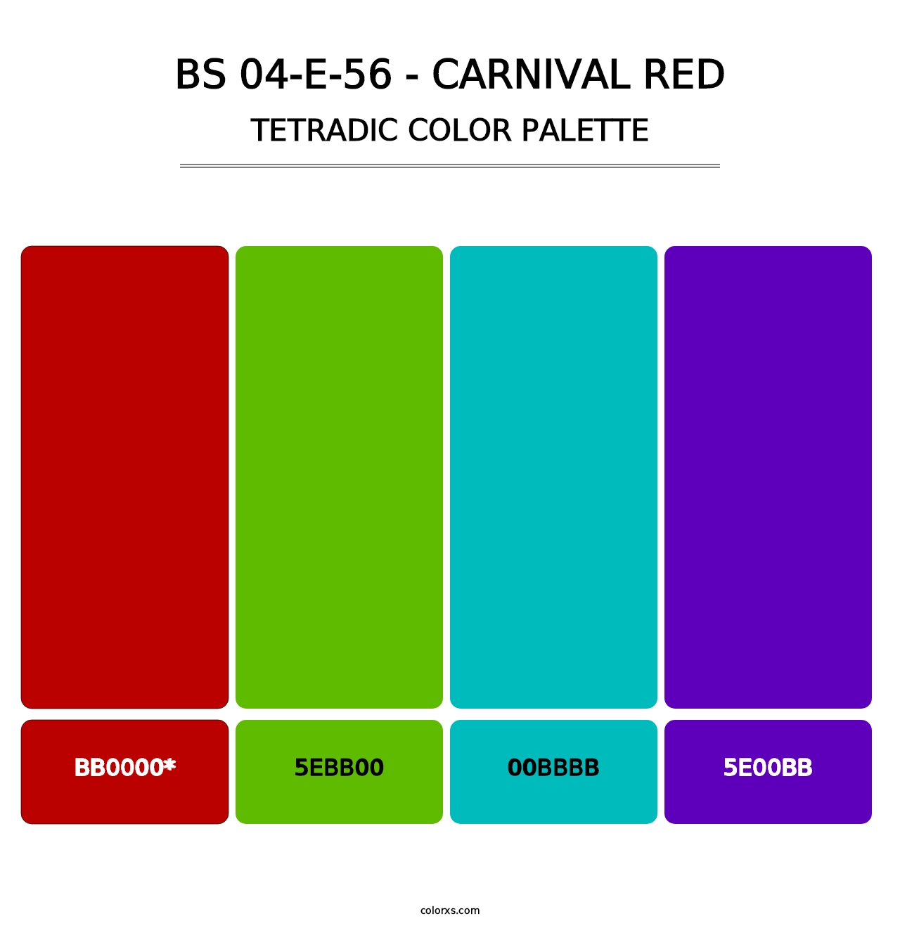 BS 04-E-56 - Carnival Red - Tetradic Color Palette