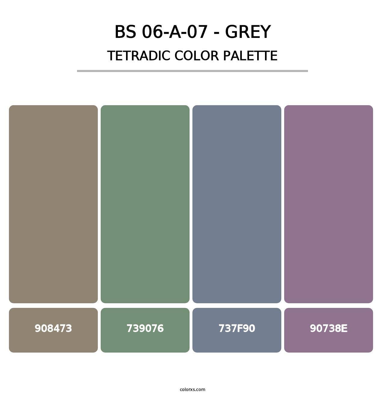 BS 06-A-07 - Grey - Tetradic Color Palette