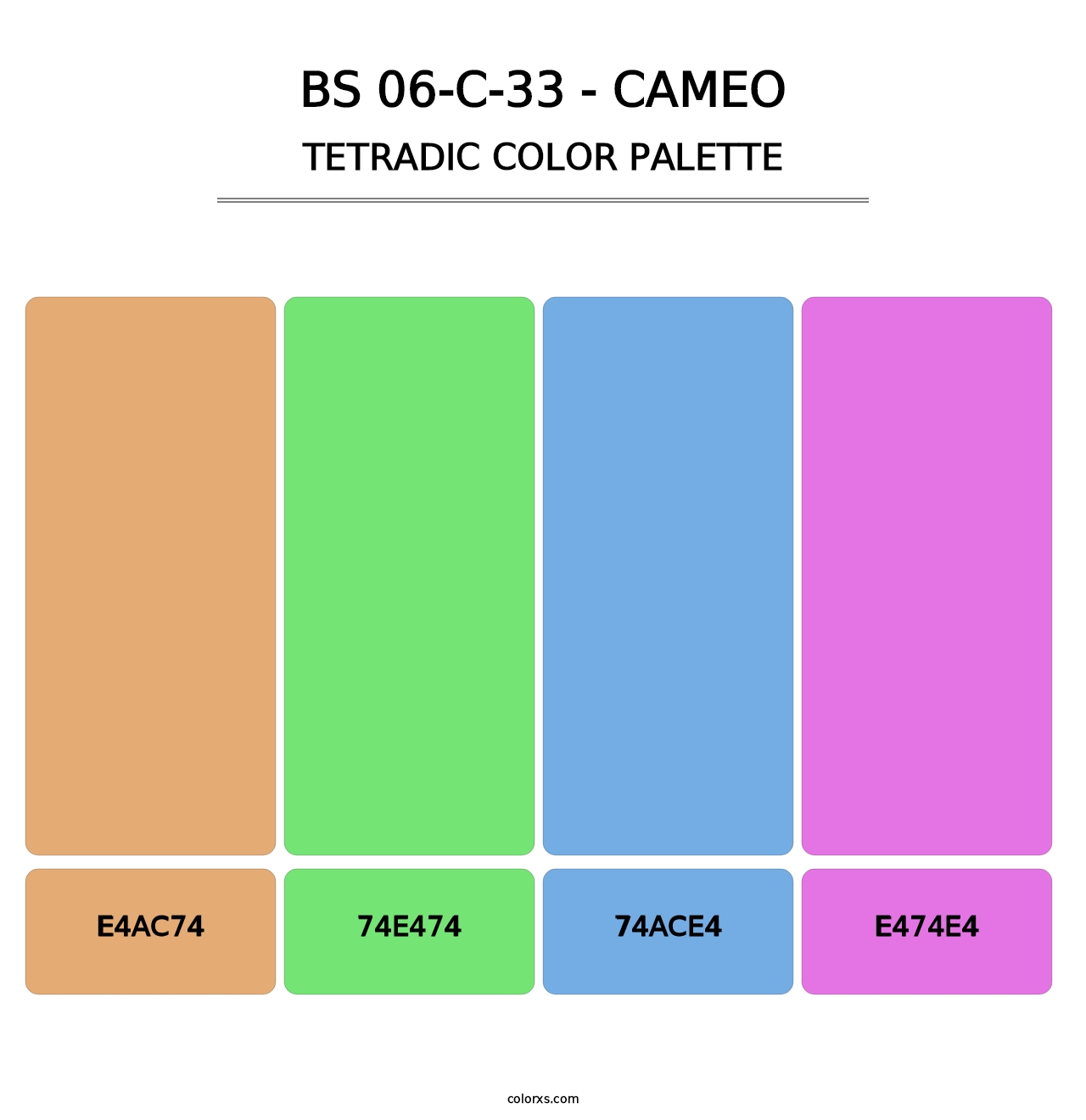 BS 06-C-33 - Cameo - Tetradic Color Palette