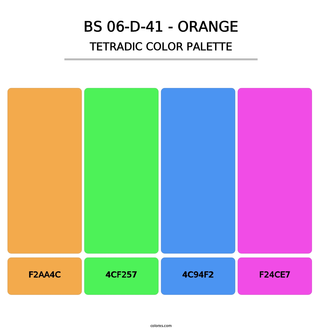 BS 06-D-41 - Orange - Tetradic Color Palette