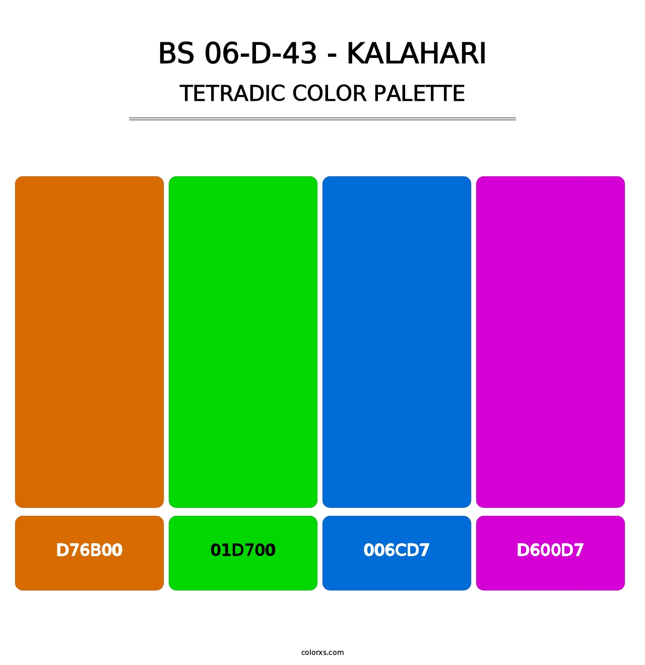 BS 06-D-43 - Kalahari - Tetradic Color Palette