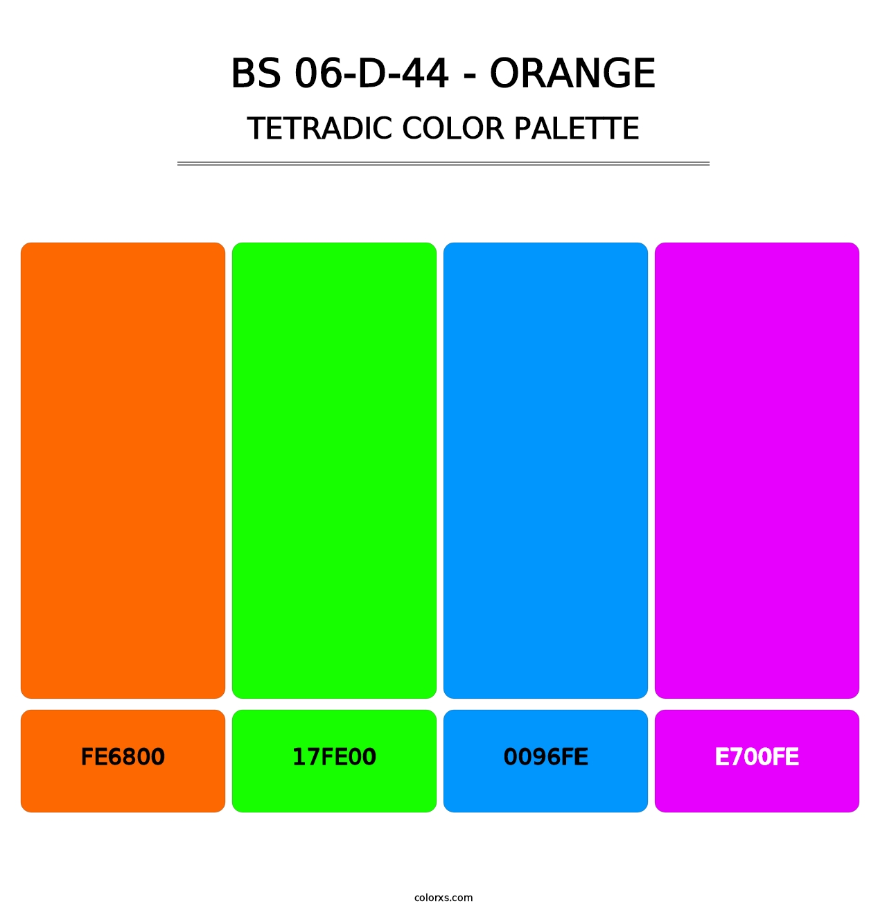 BS 06-D-44 - Orange - Tetradic Color Palette