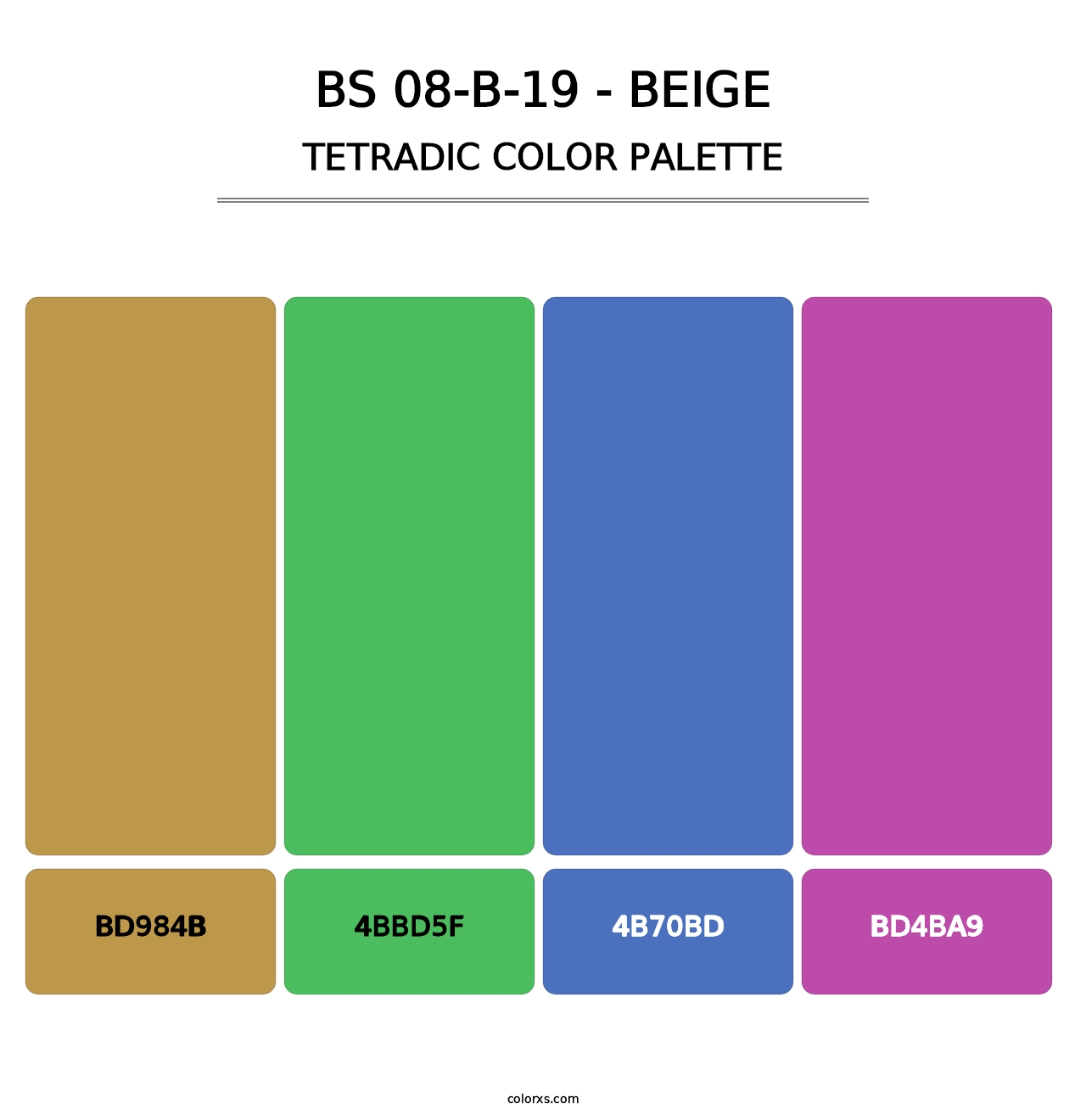 BS 08-B-19 - Beige - Tetradic Color Palette