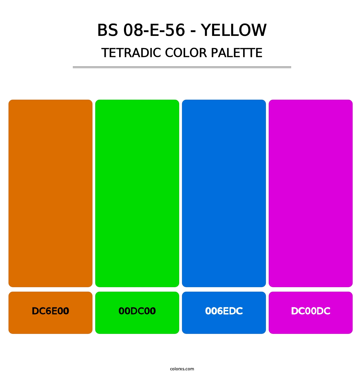 BS 08-E-56 - Yellow - Tetradic Color Palette