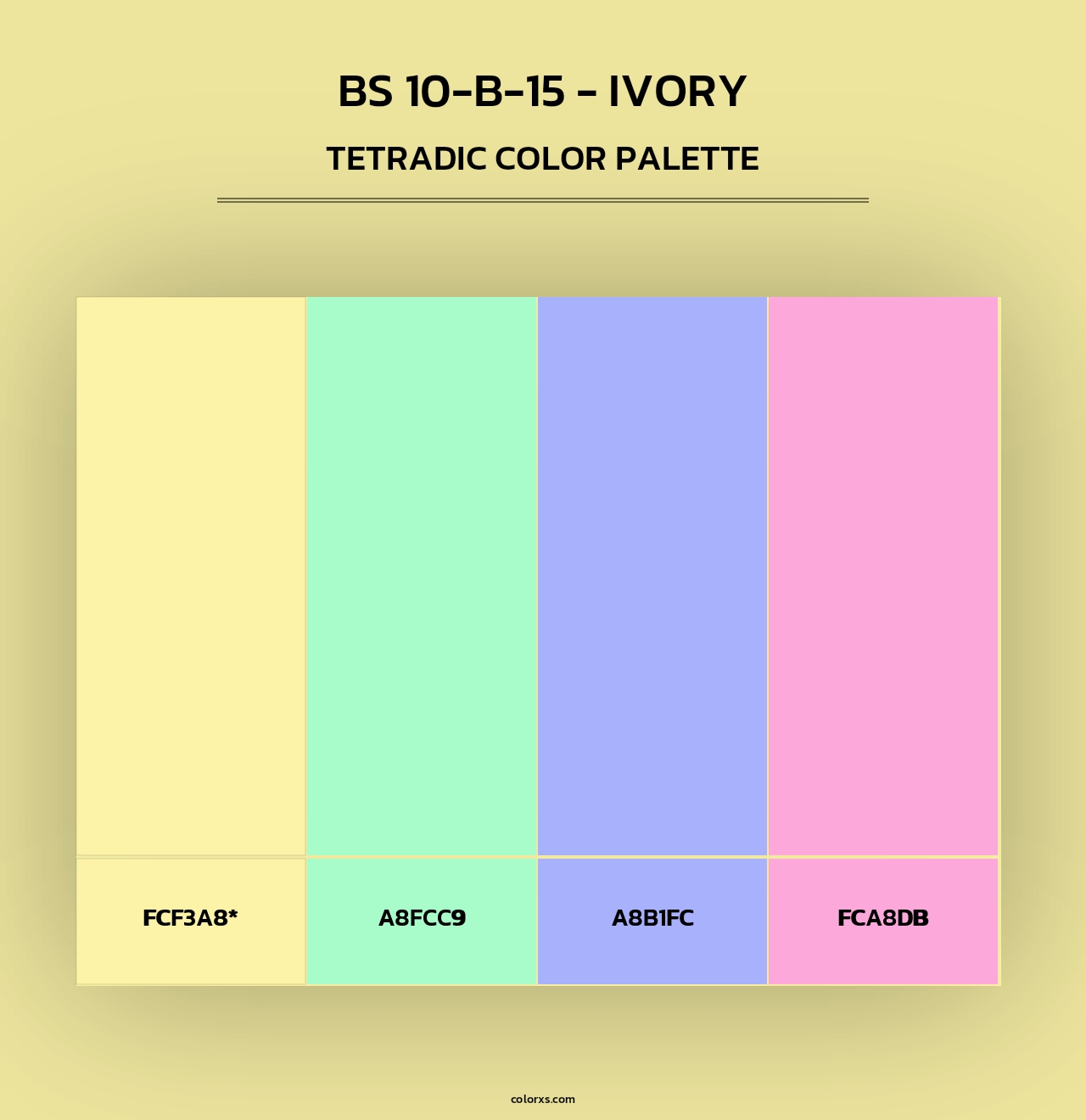 BS 10-B-15 - Ivory - Tetradic Color Palette