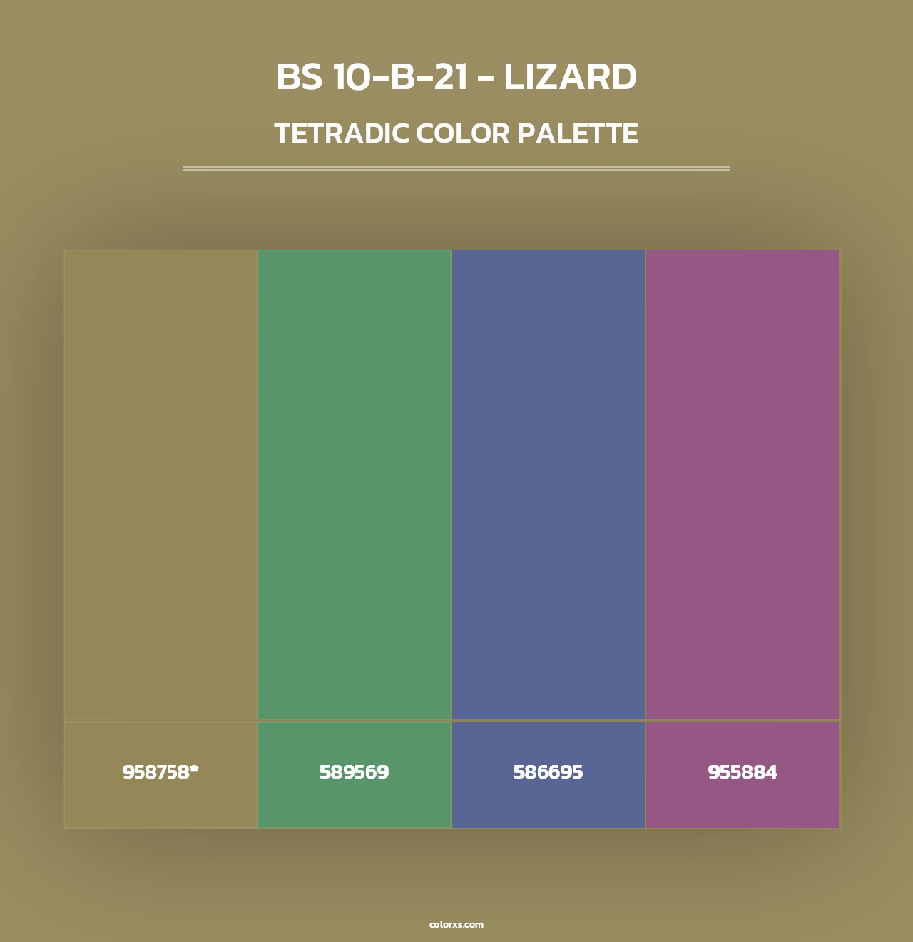 BS 10-B-21 - Lizard - Tetradic Color Palette