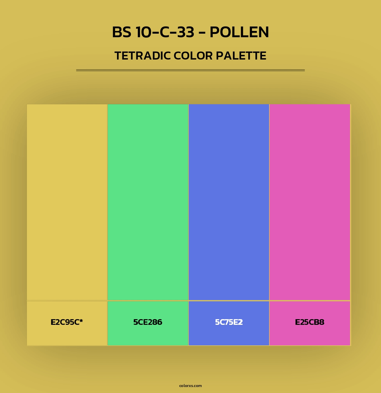 BS 10-C-33 - Pollen - Tetradic Color Palette