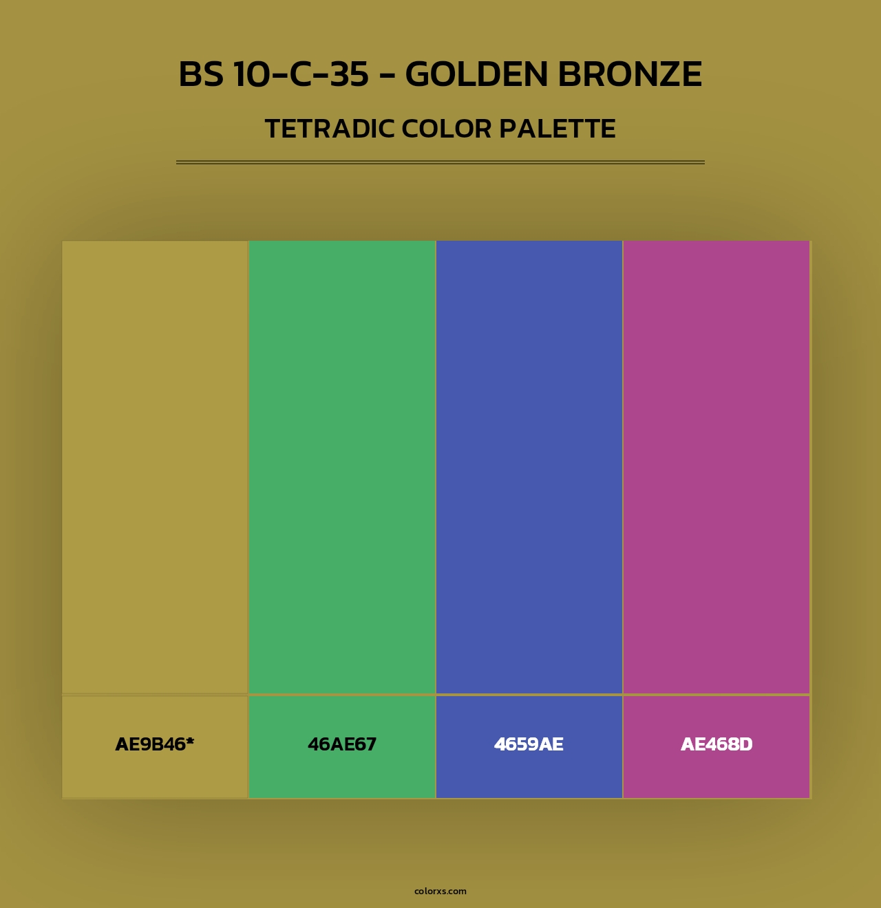 BS 10-C-35 - Golden Bronze - Tetradic Color Palette
