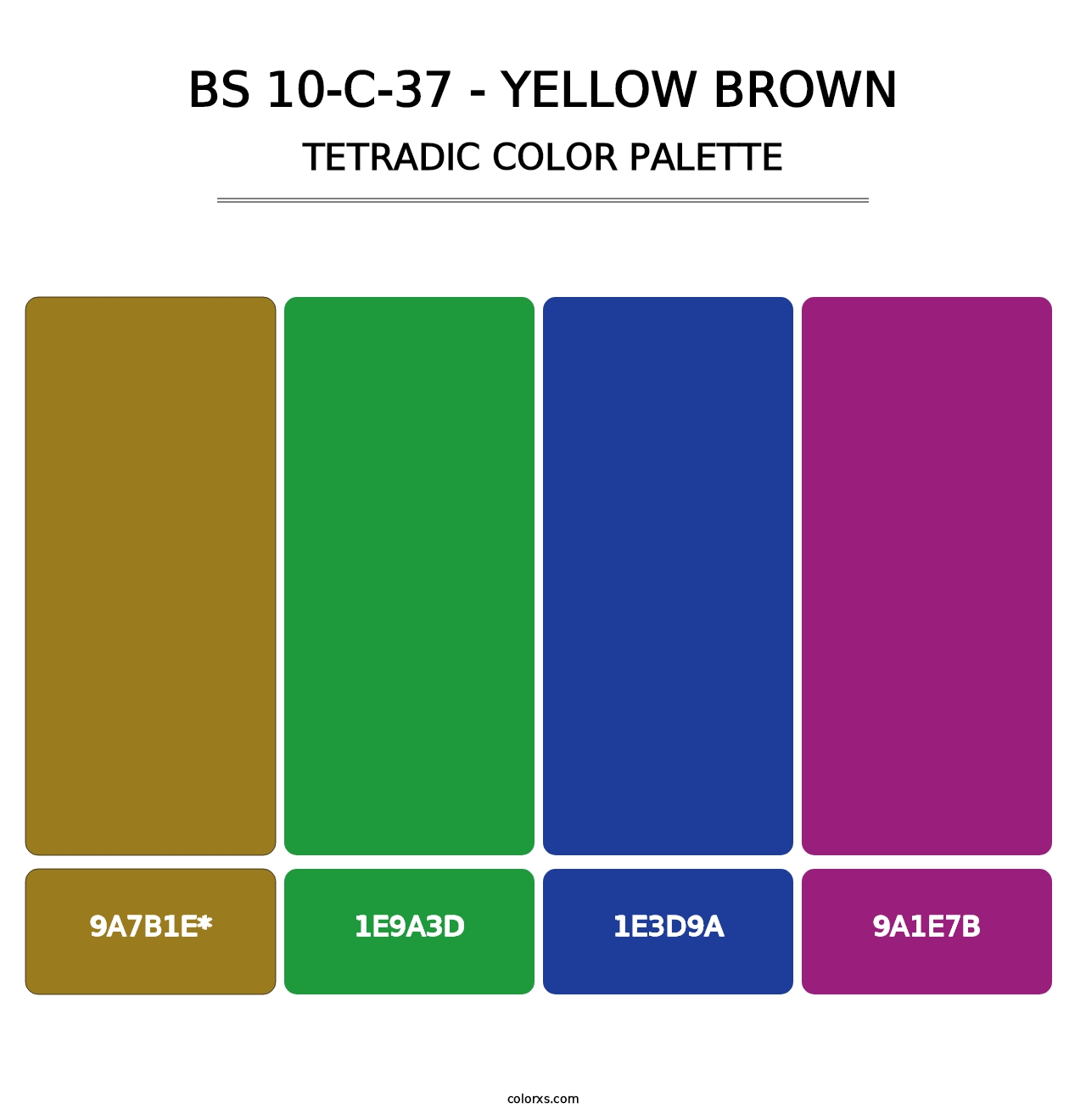 BS 10-C-37 - Yellow Brown - Tetradic Color Palette