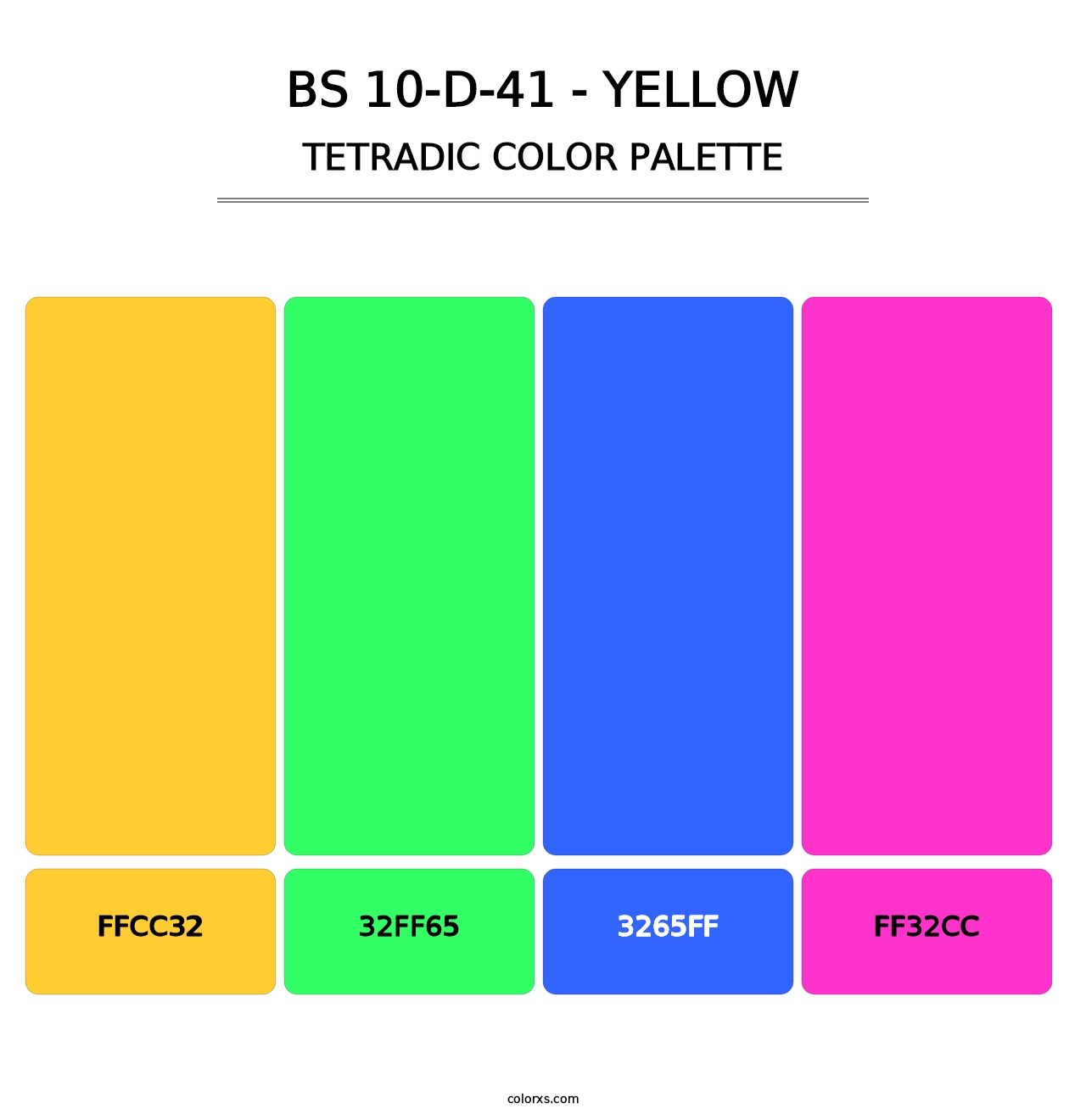 BS 10-D-41 - Yellow - Tetradic Color Palette