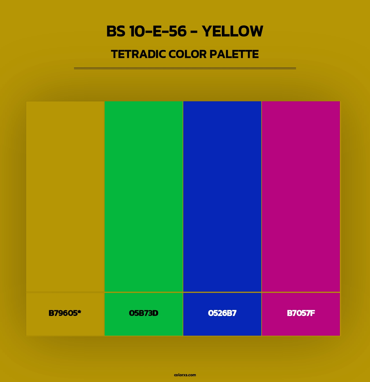 BS 10-E-56 - Yellow - Tetradic Color Palette