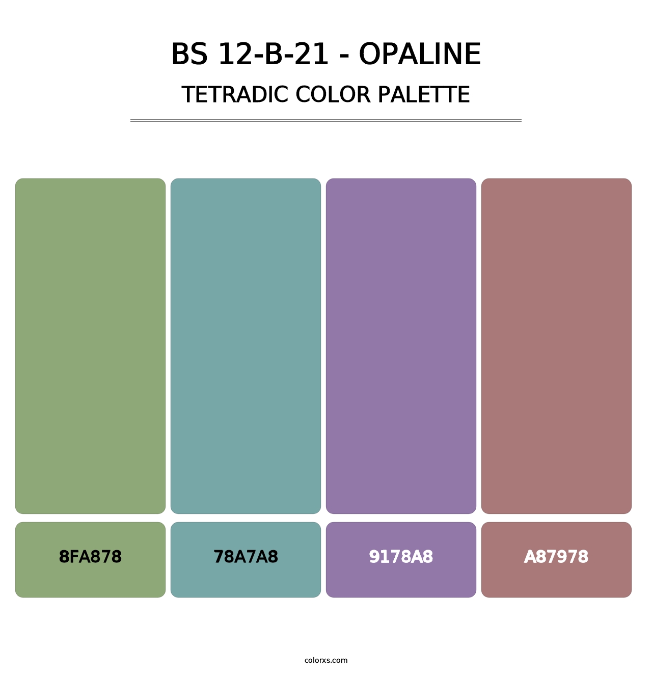BS 12-B-21 - Opaline - Tetradic Color Palette