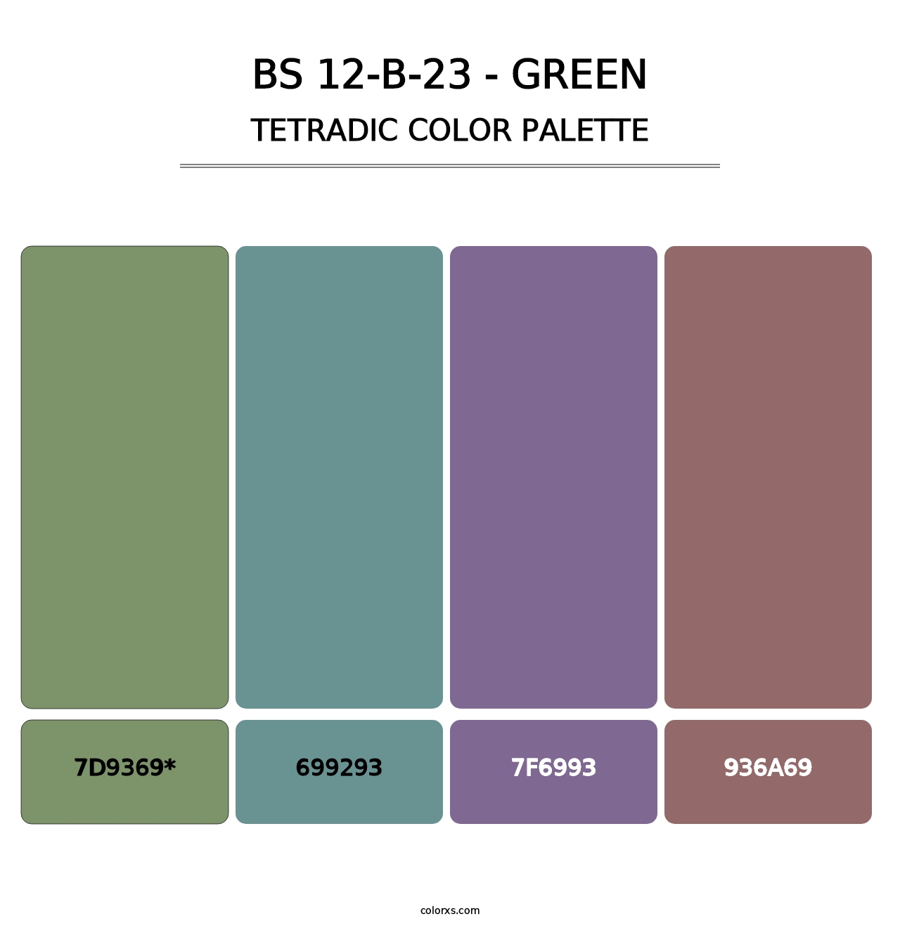 BS 12-B-23 - Green - Tetradic Color Palette