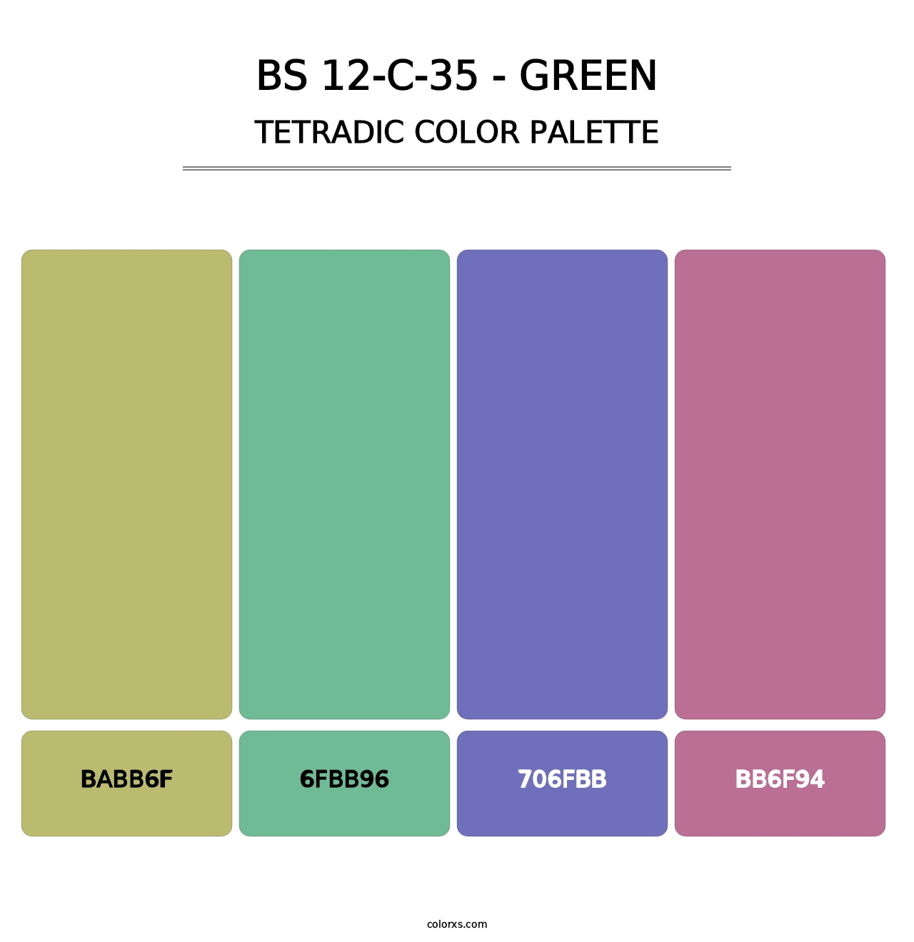 BS 12-C-35 - Green - Tetradic Color Palette