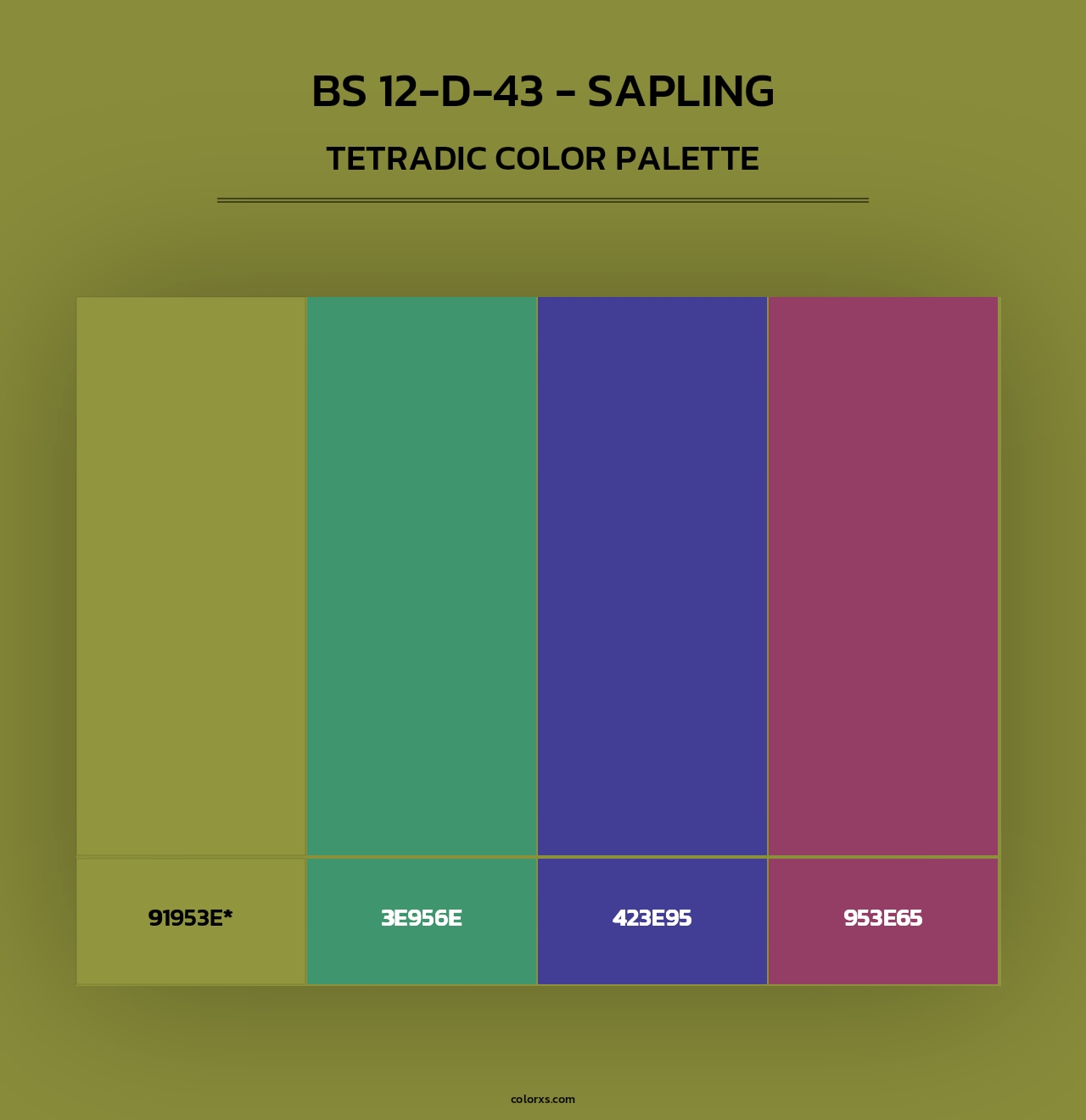 BS 12-D-43 - Sapling - Tetradic Color Palette