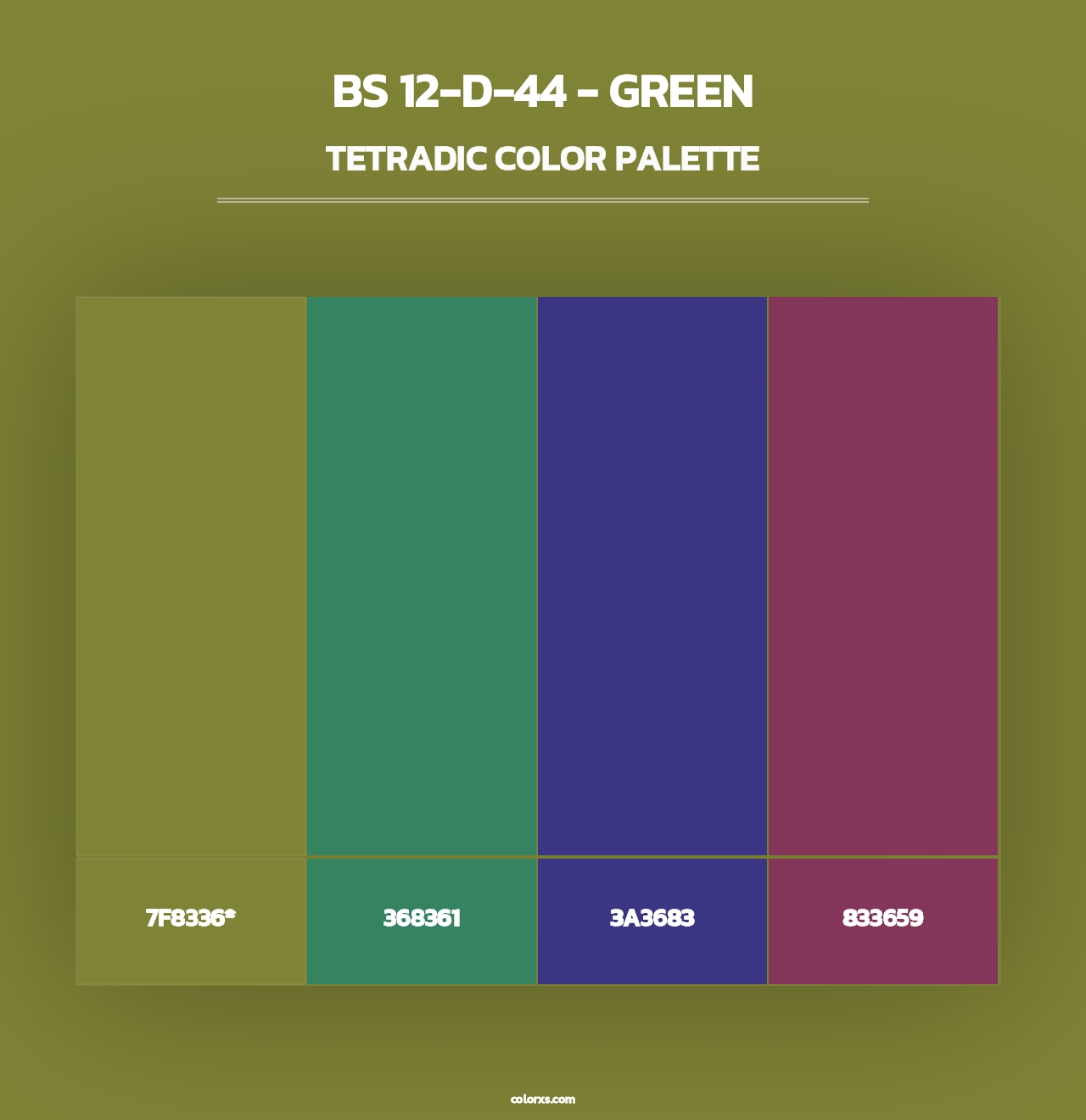 BS 12-D-44 - Green - Tetradic Color Palette