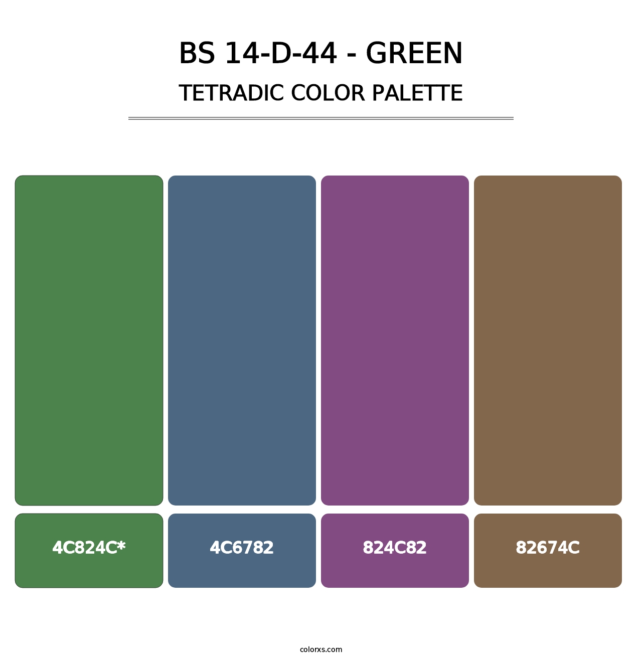 BS 14-D-44 - Green - Tetradic Color Palette