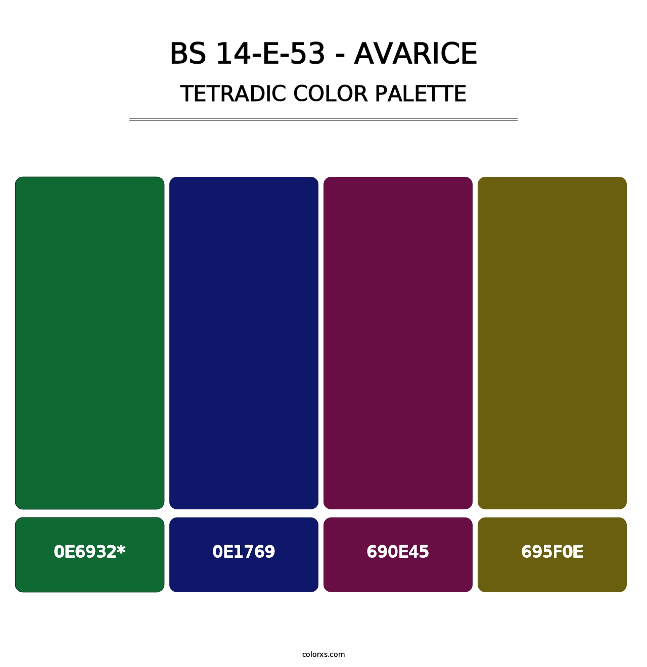 BS 14-E-53 - Avarice - Tetradic Color Palette