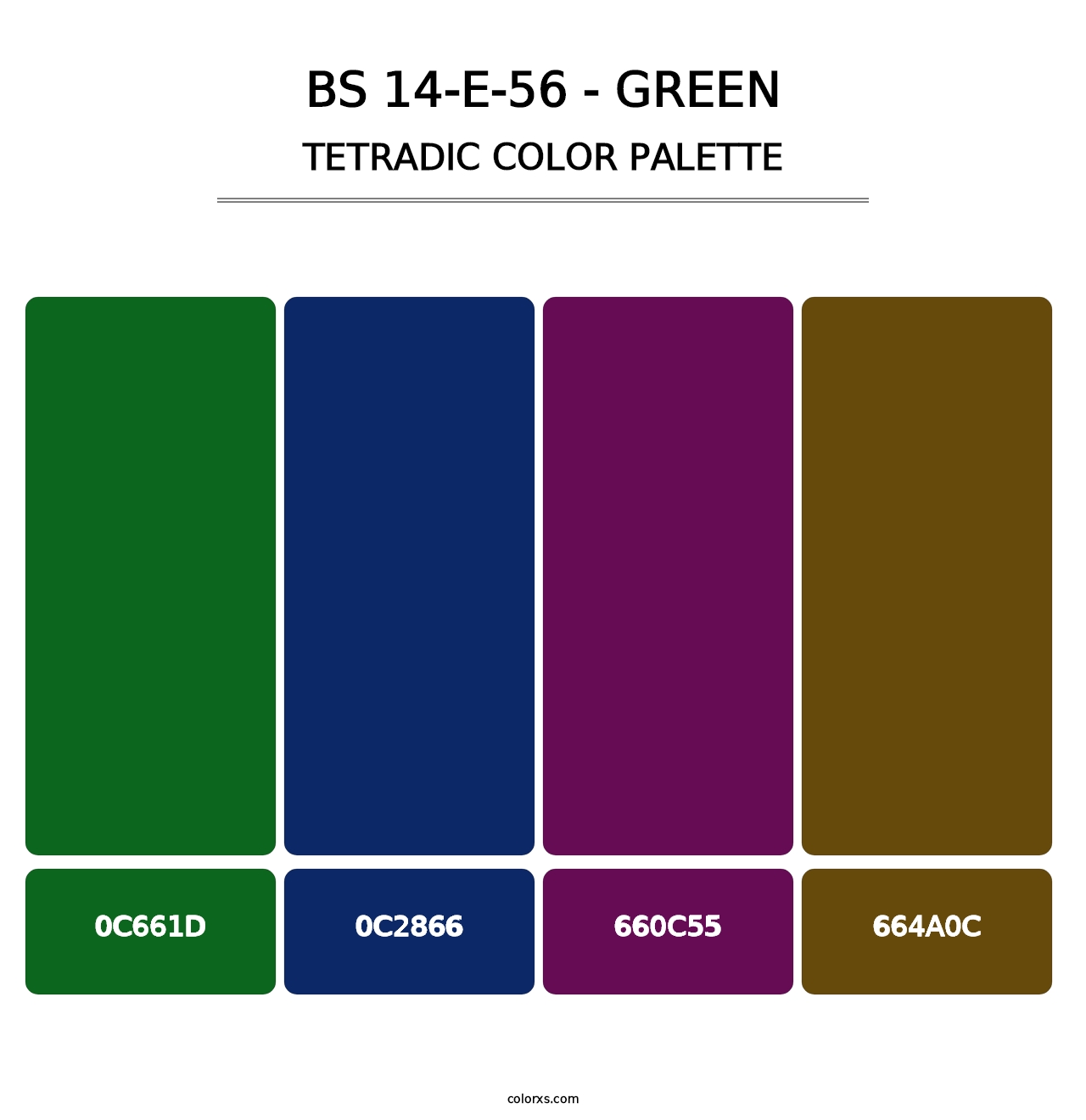 BS 14-E-56 - Green - Tetradic Color Palette