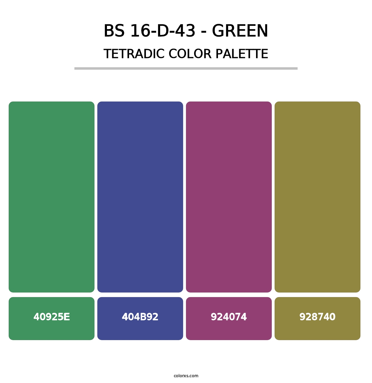 BS 16-D-43 - Green - Tetradic Color Palette