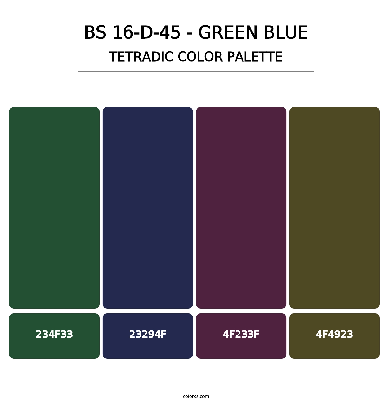 BS 16-D-45 - Green Blue - Tetradic Color Palette