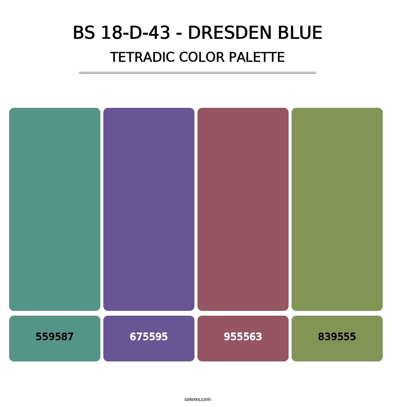 BS 18-D-43 - Dresden Blue - Tetradic Color Palette