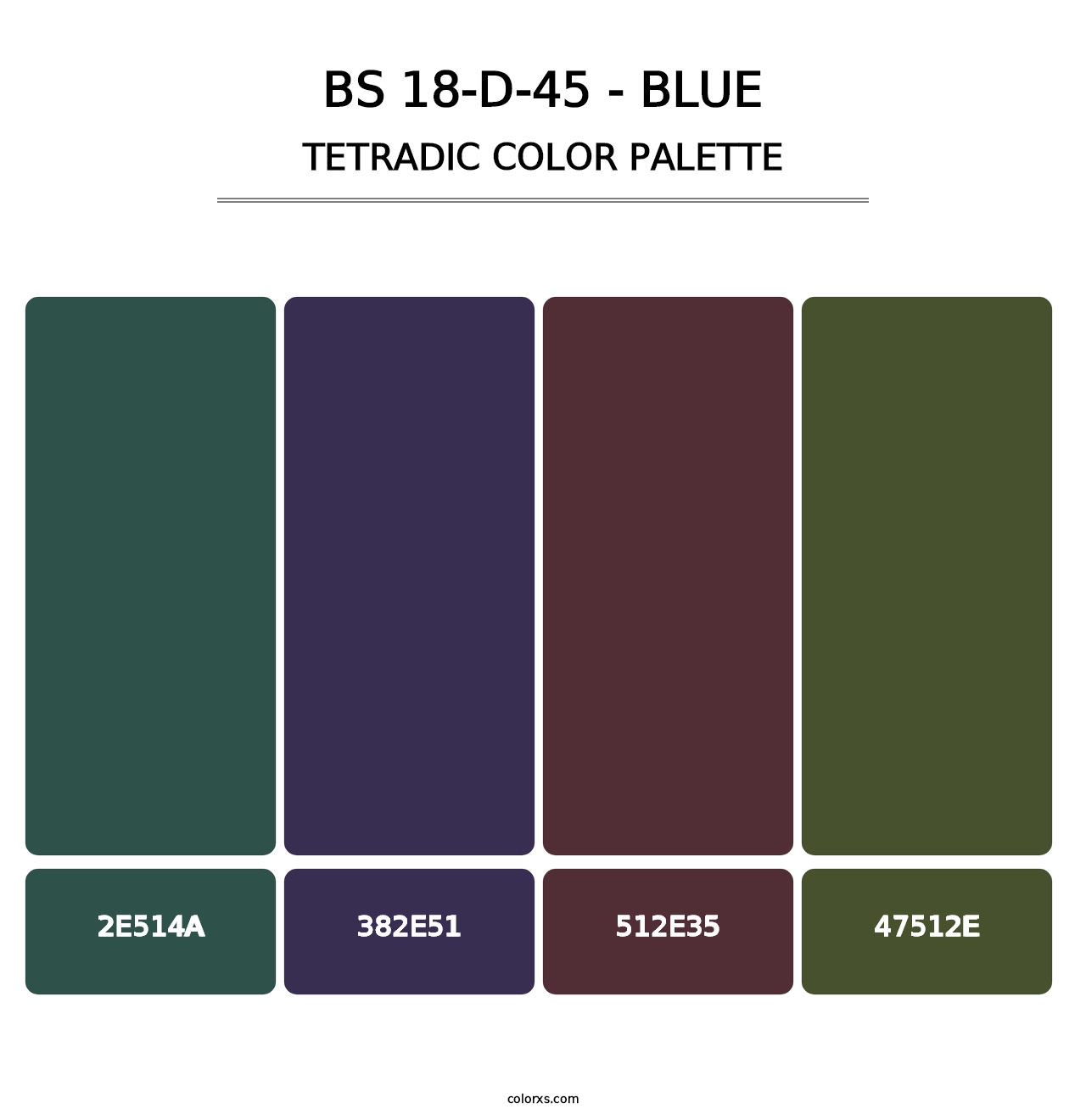 BS 18-D-45 - Blue - Tetradic Color Palette