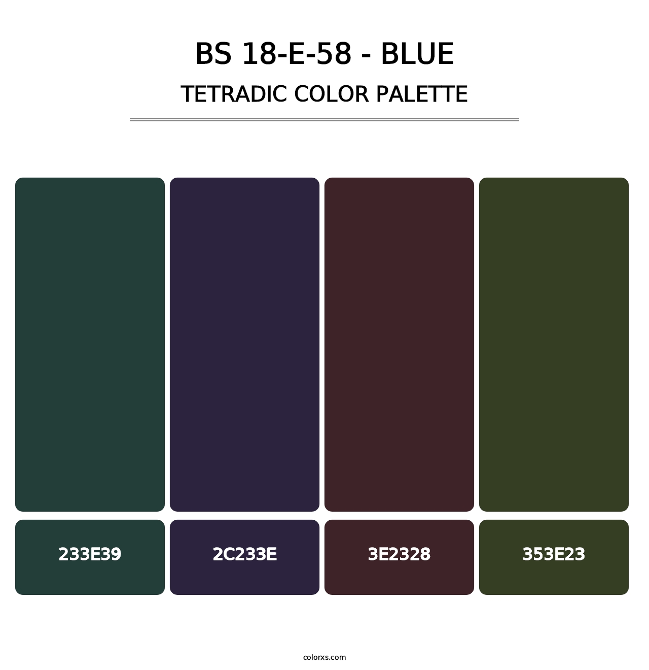 BS 18-E-58 - Blue - Tetradic Color Palette