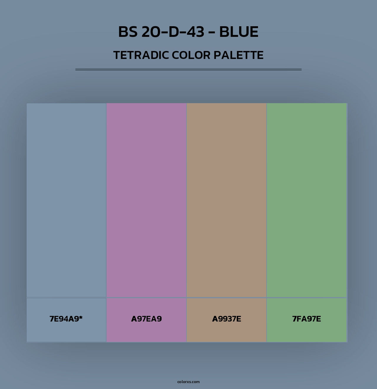 BS 20-D-43 - Blue - Tetradic Color Palette
