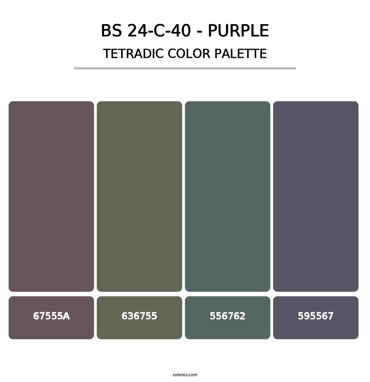 BS 24-C-40 - Purple - Tetradic Color Palette