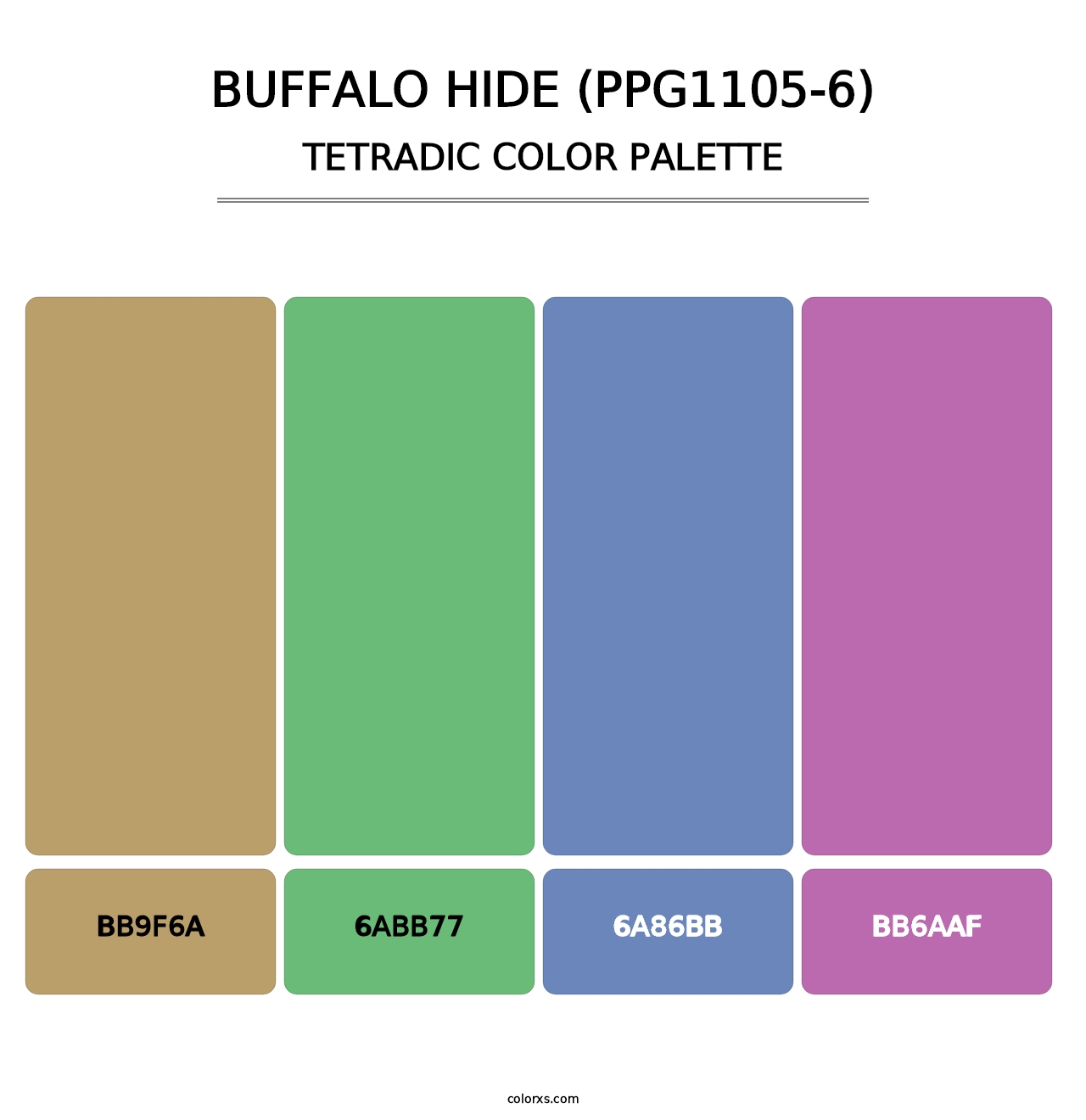Buffalo Hide (PPG1105-6) - Tetradic Color Palette