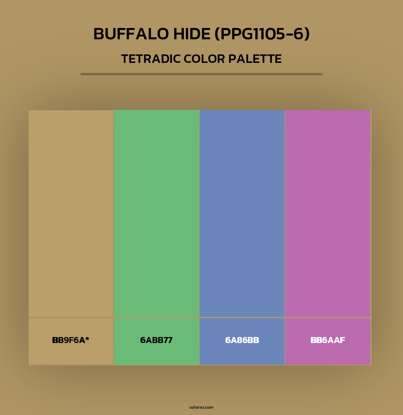 Buffalo Hide (PPG1105-6) - Tetradic Color Palette