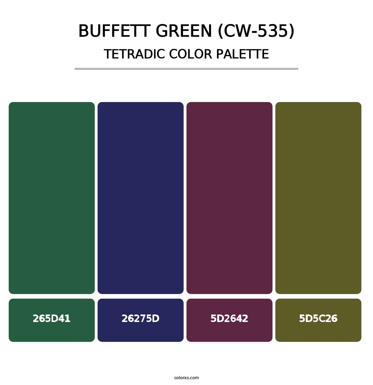 Buffett Green (CW-535) - Tetradic Color Palette