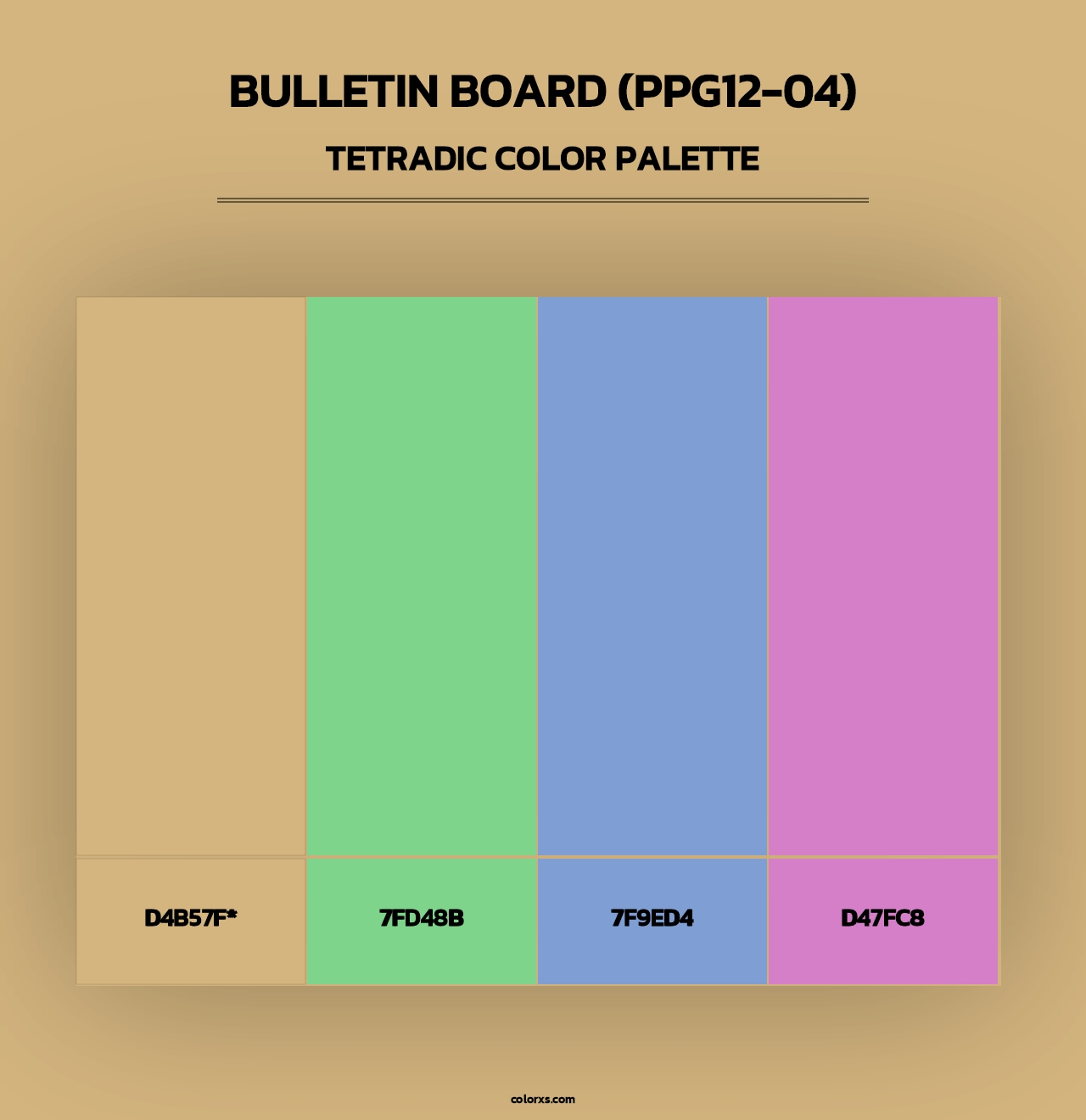 Bulletin Board (PPG12-04) - Tetradic Color Palette