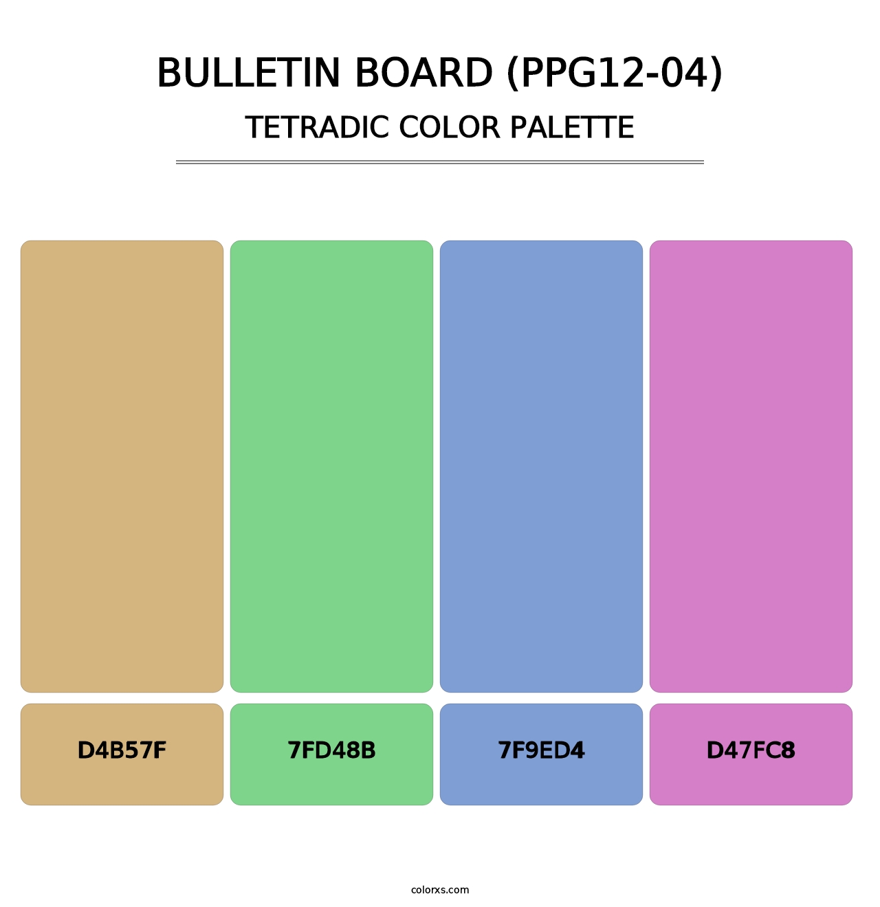 Bulletin Board (PPG12-04) - Tetradic Color Palette