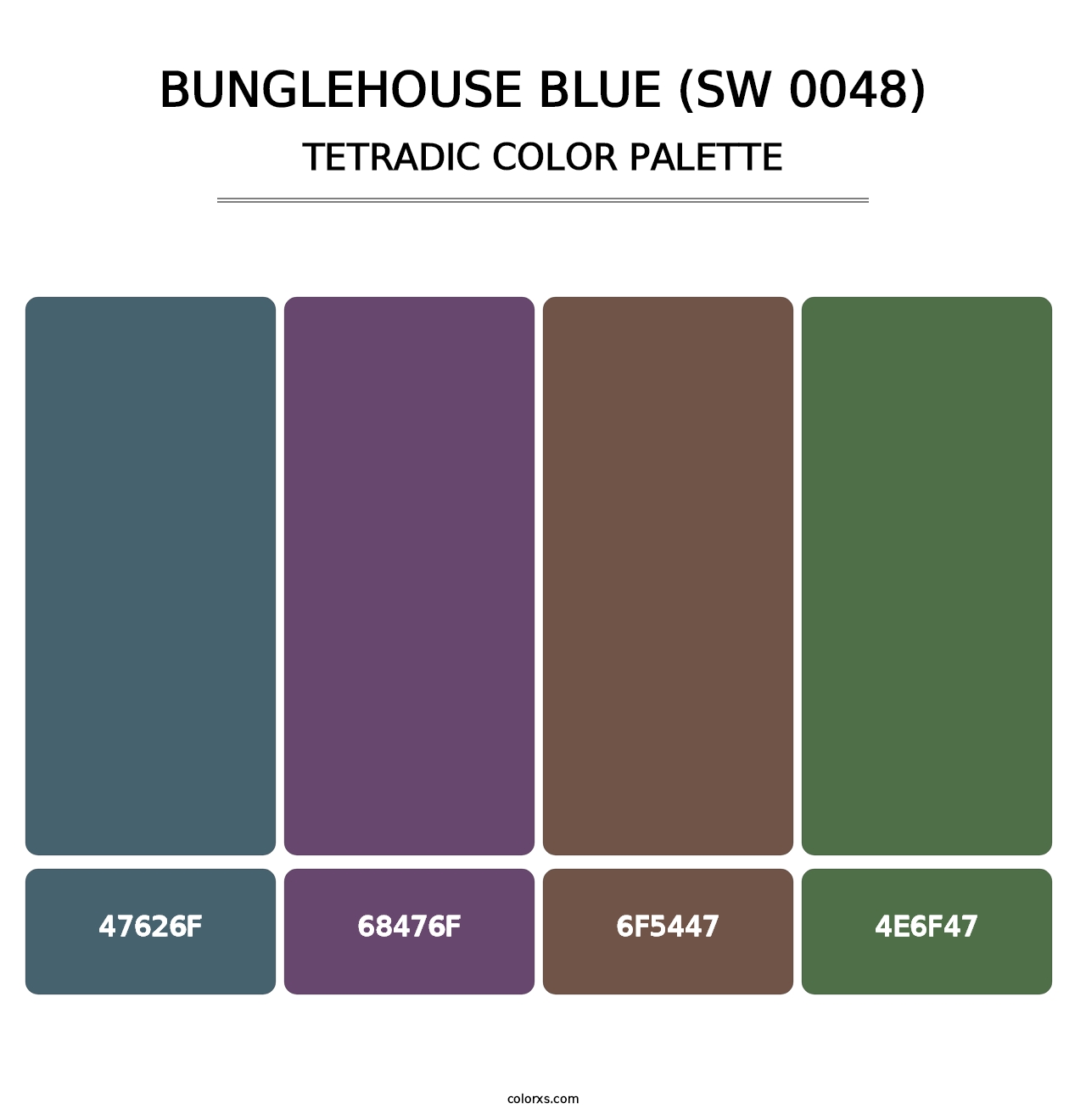 Bunglehouse Blue (SW 0048) - Tetradic Color Palette